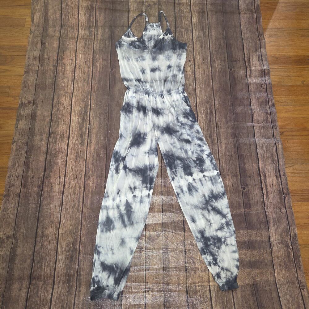 Young Fabulous Broke Jumpsuit Womens S Gray Chrissy Tie-dye Jogger Pockets